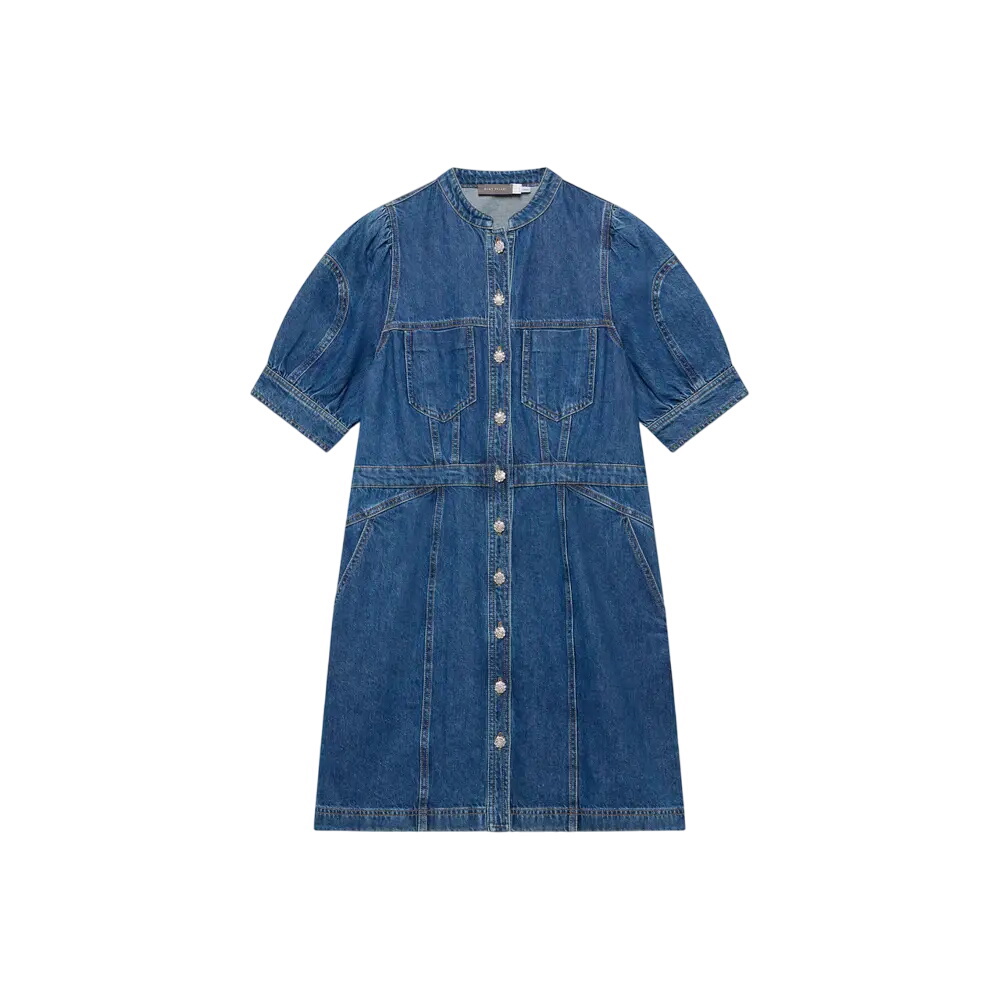 Mint Velvet Indigo Wash Denim Mini Dress